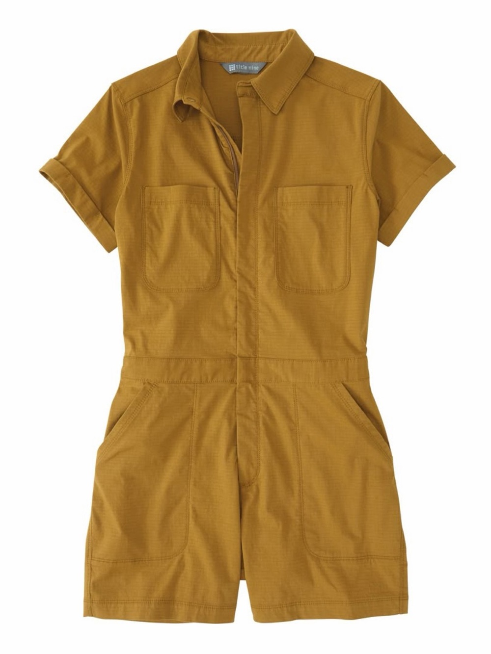 Title Nine Women’ Rosie Utility Romper Jumpsuit Ripstop Outdoor in Mustard XS